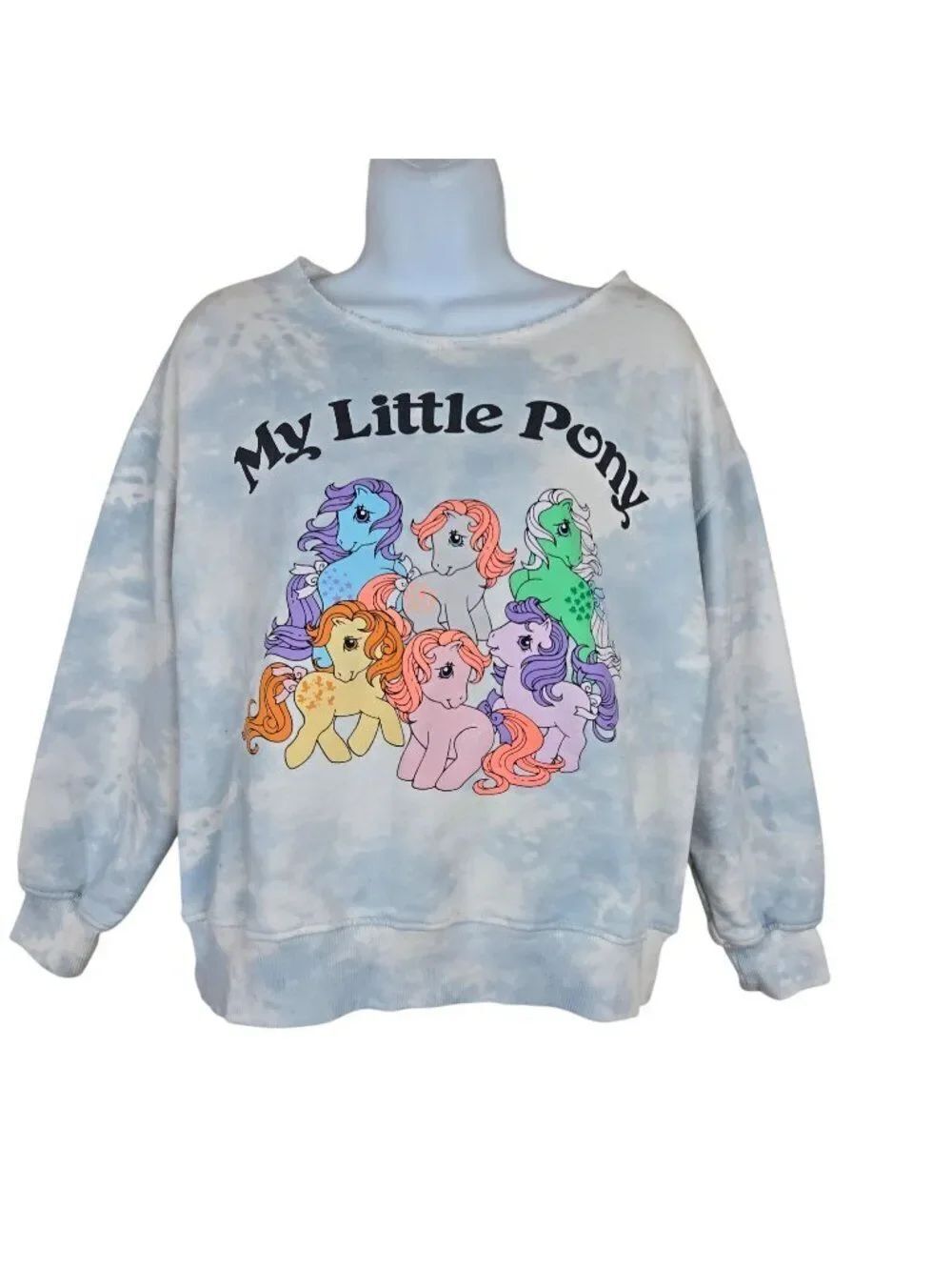 My Little Pony Zara Tie-Dye Cropped Sweatshirt Juniors 11-12 Blue Multi